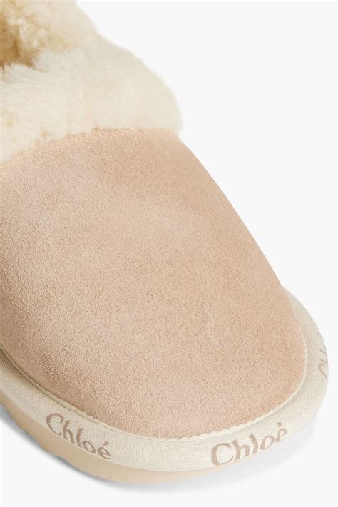 chloe shearling slippers.